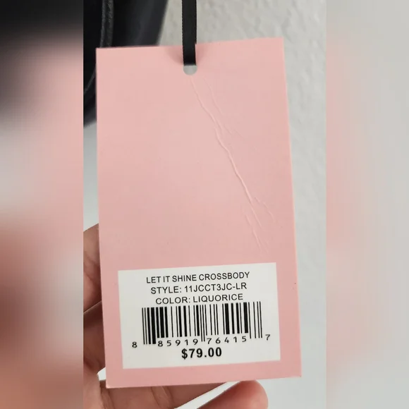 Juicy Couture Black "Let It Shine" Velvet Rhinestone Encrusted Crossbody Bag - Picture 17 of 17